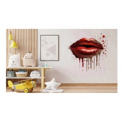 Sticker decorativ, Buze, Rosu, 60 cm, 1301STK