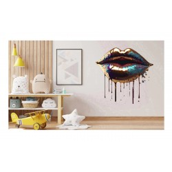 Sticker decorativ, Buze, Turcoaz, 63 cm, 1301STK-3