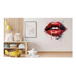 Sticker decorativ, Buze, Rosu, 60 cm, 1302STK-15 Sticker decorativ, Buze, Rosu, 60 cm, 1302STK-15