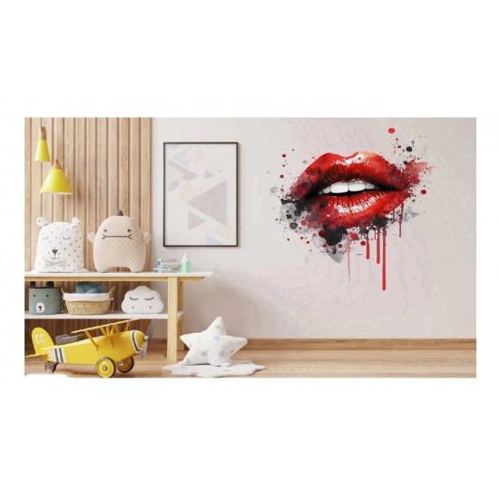 Sticker decorativ, Buze, Rosu, 60 cm, 1302STK-3