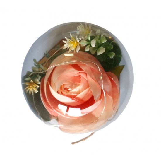 Aranjament floral cu Luminite si Muzicuta, Multicolor, 15 cm, MM9868B