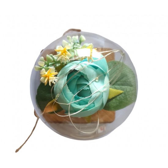 Aranjament floral cu Luminite si Muzicuta, Multicolor, 15 cm, MM9868C