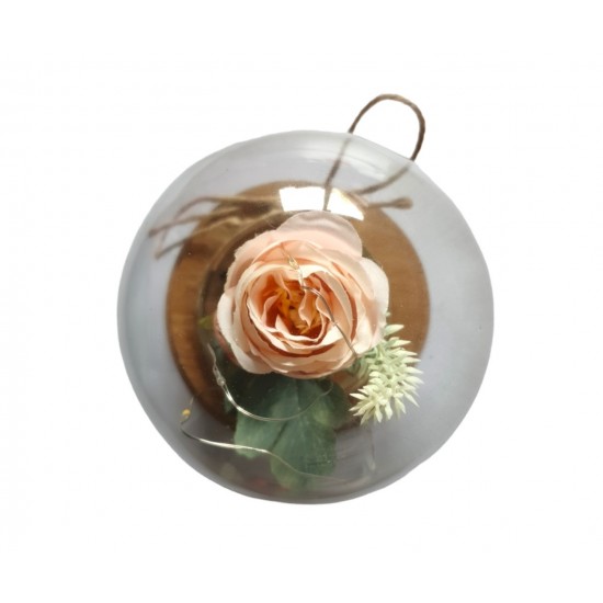 Aranjament floral cu Luminite si Muzicuta, Multicolor, 15 cm, MM9870