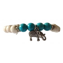 Bratara cu Bile si Charm Elefant, Multicolor, BR85