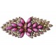 Clama de par coada de paun, Vintage, 11 cm, Mov, 61BJ