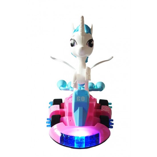 Jucarie interactiva Unicorn Pilot ,Lumineaza si canta, Alb, LTOY28