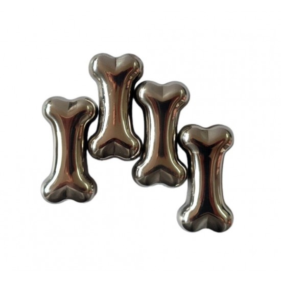 Set 4 Cuburi Oase pentru racirea bauturilor, Argintiu, 5 cm, HML59