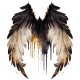 Sticker decorativ,  Aripi, Maro, 70 cm, 1303STK-3