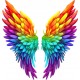 Sticker decorativ, Aripi, Portocaliu, 60 cm, 1303STK-5
