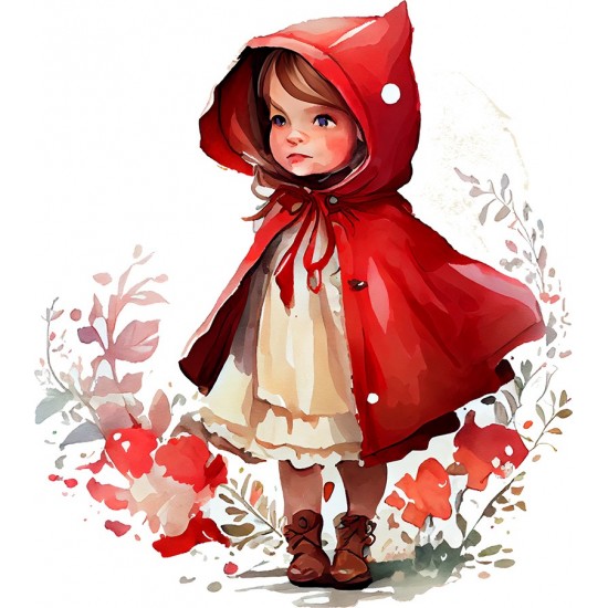 Sticker decorativ, Scufita Rosie, Rosu, 67 cm, 1298STK-1 Sticker decorativ, Scufita Rosie, Rosu, 67 cm, 1298STK-1