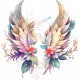 Sticker decorativ, Aripi, Alb, 61 cm, 1355STK-8