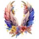 Sticker decorativ, Aripi, Albastru, 71 cm, 1355STK-1
