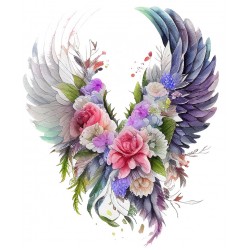 Sticker decorativ, Aripi, Gri, 73 cm, 1355STK-2