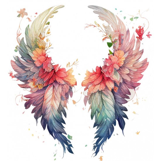 Sticker decorativ, Aripi, Multicolor, 65 cm, 1355STK-14