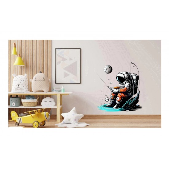 Sticker decorativ, Astronaut, Alb, 60 cm, 1266STK-2