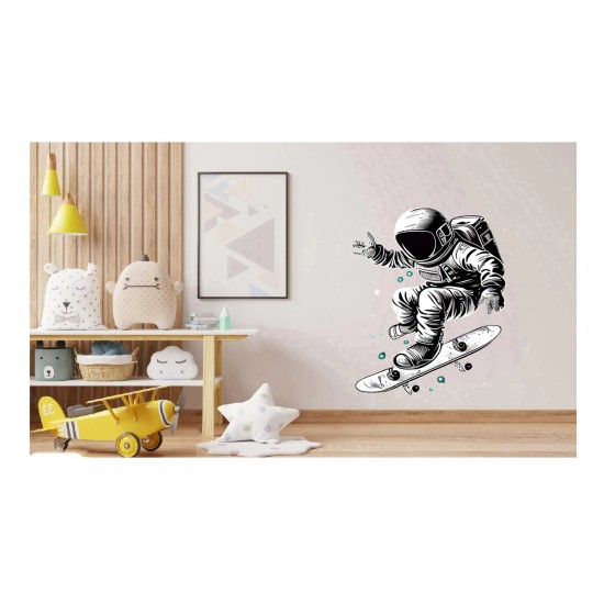 Sticker decorativ, Astronaut, Alb, 82 cm, 1266STK-3
