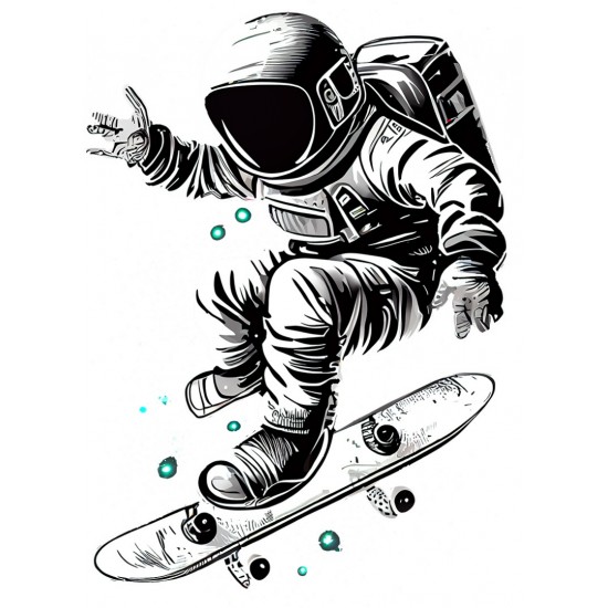 Sticker decorativ, Astronaut, Alb, 82 cm, 1266STK-3