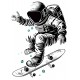 Sticker decorativ, Astronaut, Alb, 82 cm, 1266STK-3