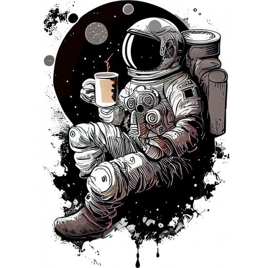 Sticker decorativ, Astronaut, Alb, 83 cm, 1266STK-4