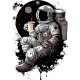 Sticker decorativ, Astronaut, Alb, 83 cm, 1266STK-4