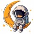 Sticker decorativ, Astronaut, Galben, 60 cm, 1266STK-6
