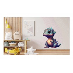 Sticker decorativ, Baby Dinozaur, Turcoaz, 70 cm, 1249STK
