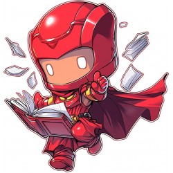 Sticker decorativ Baiat Supererou, Rosu, 62 cm, 1311STK-3