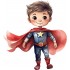 Sticker decorativ Baiat Supererou, Rosu, 65 cm, 1309STK-1
