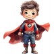 Sticker decorativ Baiat Supererou, Rosu, 69 cm, 1309STK