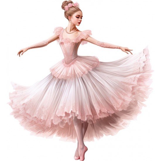 Sticker decorativ, Balerina, Roz, 65 cm, 1346STK-7