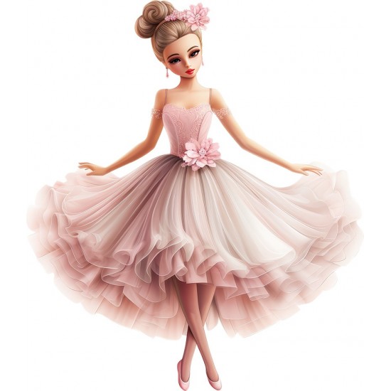Sticker decorativ, Balerina, Roz, 69 cm, 1346STK-1