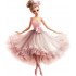 Sticker decorativ, Balerina, Roz, 69 cm, 1346STK-1