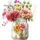 Sticker decorativ, Borcan cu Flori, Multicolor, 66 cm, 1265STK-3 Sticker decorativ, Borcan cu Flori, Multicolor, 66 cm, 1265STK-3