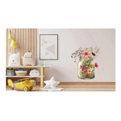 Sticker decorativ, Borcan cu Flori, Multicolor, 70 cm, 1265STK-1 Sticker decorativ, Borcan cu Flori, Multicolor, 70 cm, 1265STK-1
