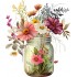 Sticker decorativ, Borcan cu Flori, Multicolor, 70 cm, 1265STK-2