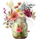 Sticker decorativ, Borcan cu Flori, Multicolor, 70 cm, 1265STK-2 Sticker decorativ, Borcan cu Flori, Multicolor, 70 cm, 1265STK-2