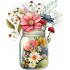 Sticker decorativ, Borcan cu Flori, Multicolor, 73 cm, 1265STK-5