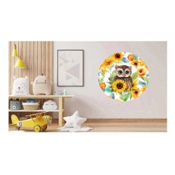 Sticker decorativ, Bufnita, Multicolor, 60 cm, 1281STK-1 Sticker decorativ, Bufnita, Multicolor, 60 cm, 1281STK-1