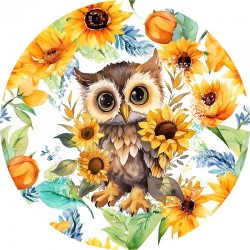 Sticker decorativ, Bufnita, Multicolor, 60 cm, 1281STK