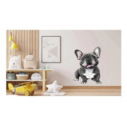 Sticker decorativ, Caine French Bulldog, Negru, 85 cm, 1203STK-1 Sticker decorativ, Caine French Bulldog, Negru, 85 cm, 1203STK-1