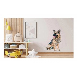 Sticker decorativ, Caine German Shepherd, Negru, 85 cm, 1203STK-2 Sticker decorativ, Caine German Shepherd, Negru, 85 cm, 1203STK-2
