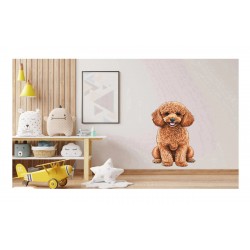 Sticker decorativ, Caine Poodle, Maro, 85 cm, 1203STK-5 Sticker decorativ, Caine Poodle, Maro, 85 cm, 1203STK-5