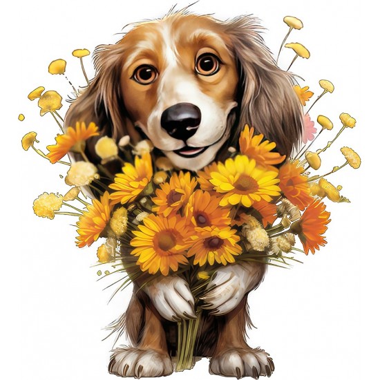 Sticker decorativ, Caine, Portocaliu, 66 cm, 1341STK