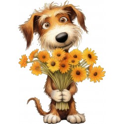 Sticker decorativ, Caine, Portocaliu, 84 cm, 1341STK-7