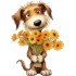 Sticker decorativ, Caine, Portocaliu, 84 cm, 1341STK-7