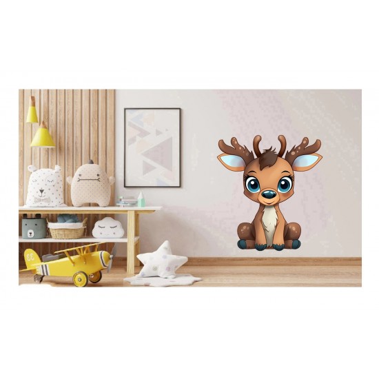 Sticker decorativ, Caprioara, Maro, 68 cm, 1293STK-2