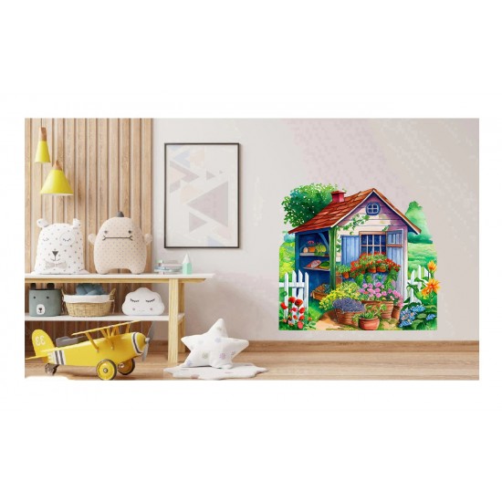 Sticker decorativ, Casa, Multicolor, 61 cm, 1261STK-5