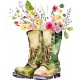 Sticker decorativ, Cizme cu Flori, Verde, 72 cm, 1261STK