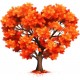 Sticker decorativ, Copac, Portocaliu, 63 cm, 1320STK-1 Sticker decorativ, Copac, Portocaliu, 63 cm, 1320STK-1