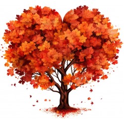 Sticker decorativ, Copac, Portocaliu, 65 cm, 1320STK-2